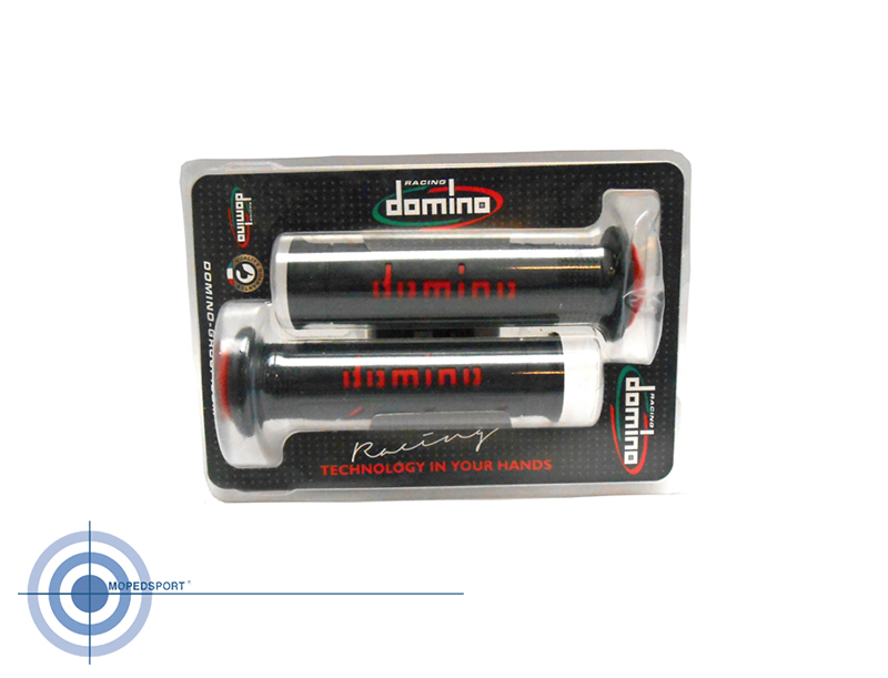 SCOOTER DOMINO Handvatten set racing zwart/wit/rood STUUR