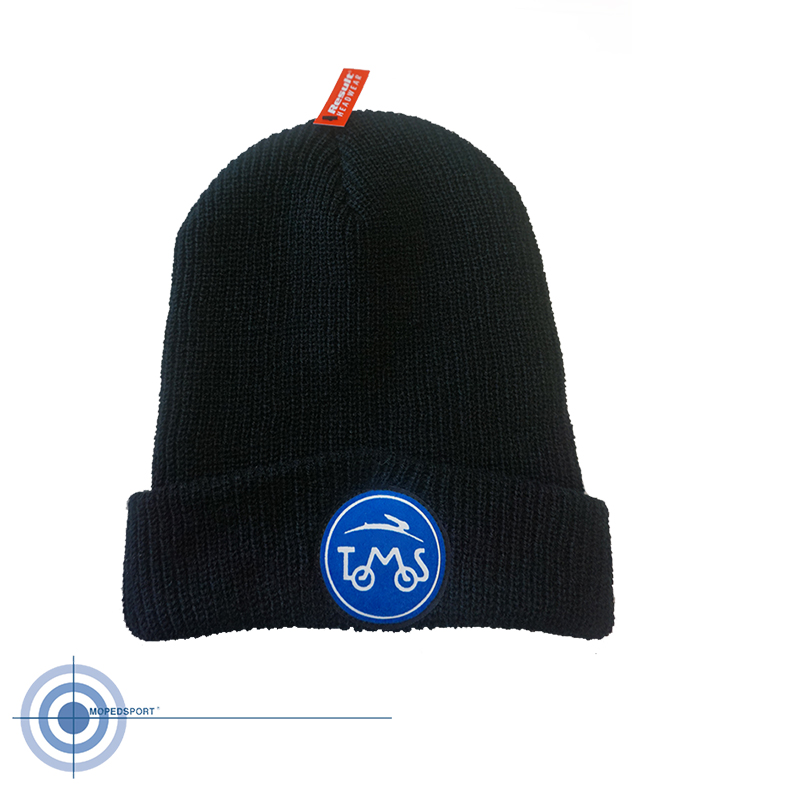 TOMOS Muts zwart met luxe logo Tomos warm A-kwaliteit