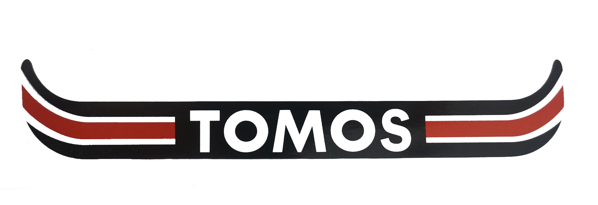 TOMOS Sticker kentekenplaat breed Tomos rood - zwart