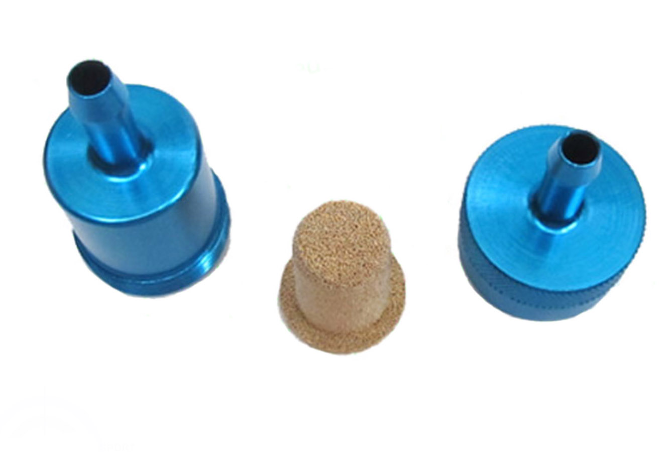UNIVERSEEL SCOOTER BROMFIETS Benzinefilter met gaasfilter 6mm blauw