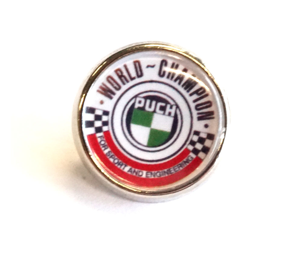 PUCH MAXI MS MONZA  UNIVERSEEL Pin Speld Button 2cm met logo World Champion
