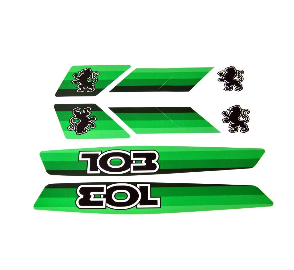 PEUGEOT 103 Stickerset groen Peugeot 103 8-delig