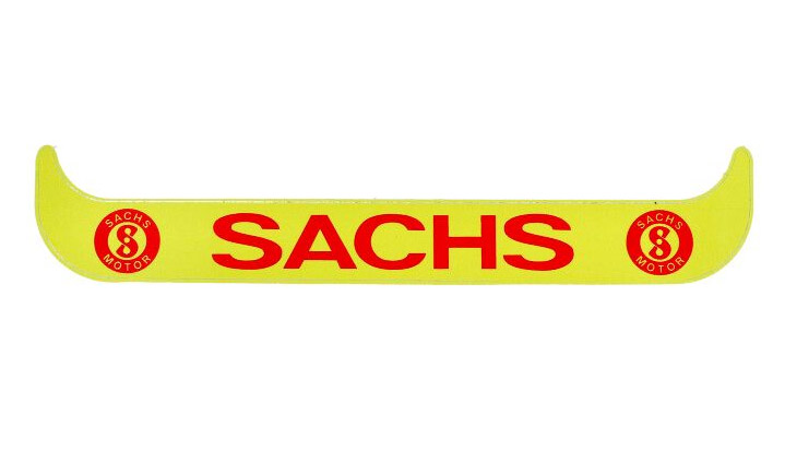 SACHS Kentekenplaathouder sticker Sachs geel / rood breed 15 CM